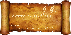Gerstmayer Györgyi névjegykártya